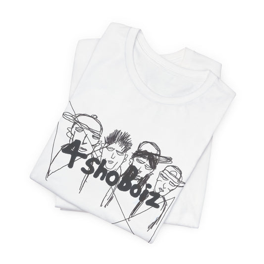 T‑Shirt — '4 Sho Boiz' Sketch Band Graphic Tee